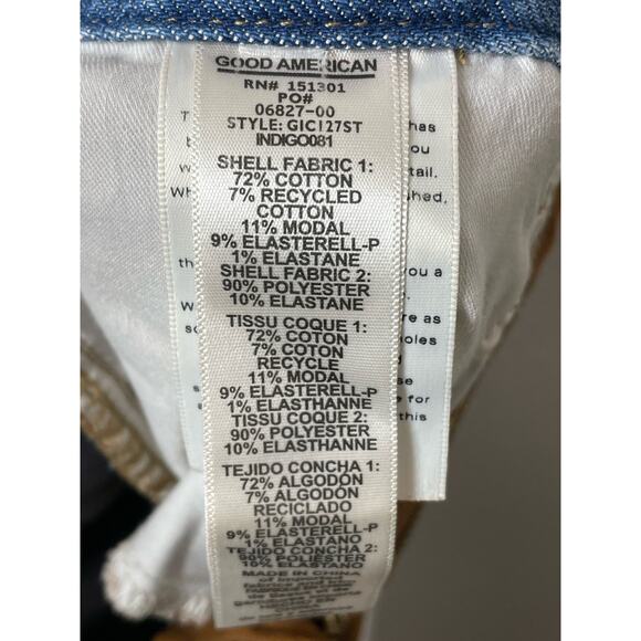 Good American Icon Vegan Suede Jeans Sz 00 24 Western Cowgirl Straight Mixed - Picture 5 of 6